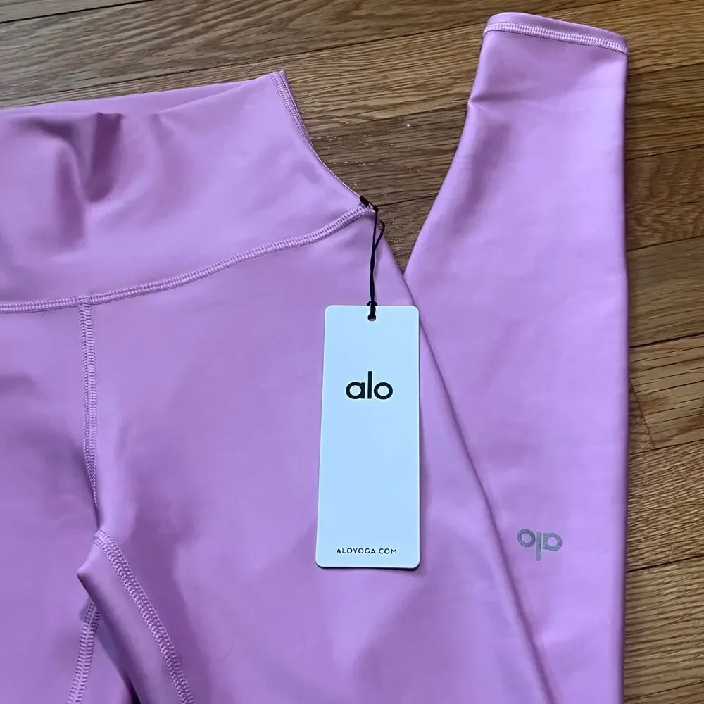 Alo Yoga High Waist Airlift Legging Candy Heart Pink (Full Length) Black XS NWT - Picture 5 of 8